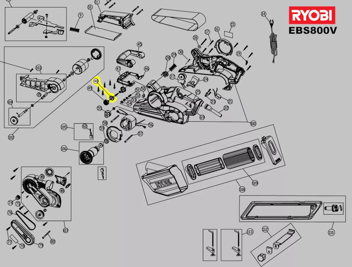 flasque intermédiaire réf. 5131030598 Ryobi